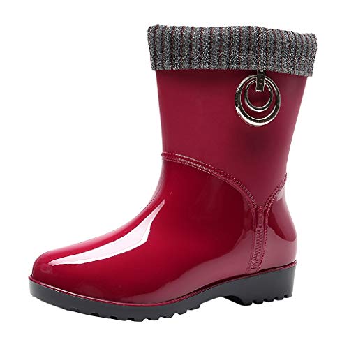 CCOOfhhc Regenschuhe Damen Wasserdicht Bequem Gummistiefel Flach Rutschfest Stiefeletten Angelstiefel Leicht Regenschuhe Regenstiefel Gartenschuhe Bequem Arbeitsschuhe Unisex Damenschuhe von CCOOfhhc