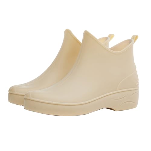 CCOOfhhc Regenschuhe Damen Wasserdicht Bequem Regenschuhe Flach Rutschfest Regenstiefel Damenschuhe Bequem Gummistiefel Stiefeletten Arbeitsschuhe Leicht Angelstiefel Kurz Gartenschuhe von CCOOfhhc