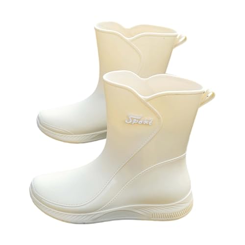 CCOOfhhc Regenschuhe Damen Wasserdicht Bequem Regenstiefel Flach Rutschfest Regenschuhe Damenschuhe Kurz Stiefeletten Gummistiefel Gartenschuhe Leicht Arbeitsschuhe Unisex Angelstiefel von CCOOfhhc