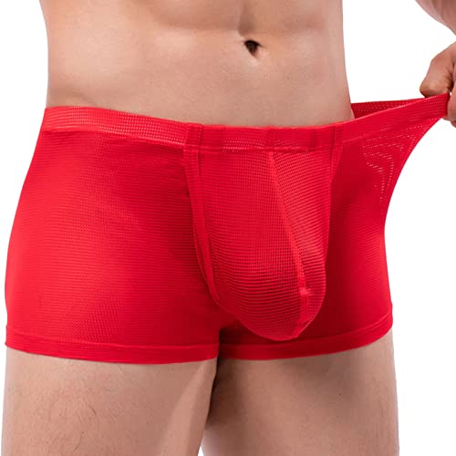 CCOOfhhc Retroshorts Herren Durchsichtig Boxershort Netz Durchsichtige Boxerbriefs Höschen Low Rise Unterwäsche Nähte Einfarbig Nachtwäsche Baumwolle Mesh Hipster Sexy Unterhosen für Männer von CCOOfhhc