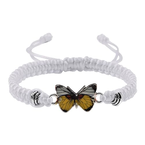 CCOOfhhc Schmetterlingsarmbänder für Teenager-Mädchen, verstellbare Schnur, Schmetterlingsarmbänder für Frauen, niedliche Schmetterlings-Charm-Armbänder Armband Bänder (M, One Size) von CCOOfhhc