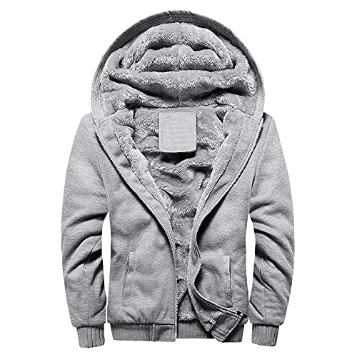 CCOOfhhc Sportjacken Für Herren Winter Sweatjacke Mit Kapuze Gefüttert Reissverschluss Steppjacke Gefüttert Übergangsjacke Leichte Warm Kapuzenjacke Übergang Sportlich Sweatshirtjacke Sportjacke von CCOOfhhc