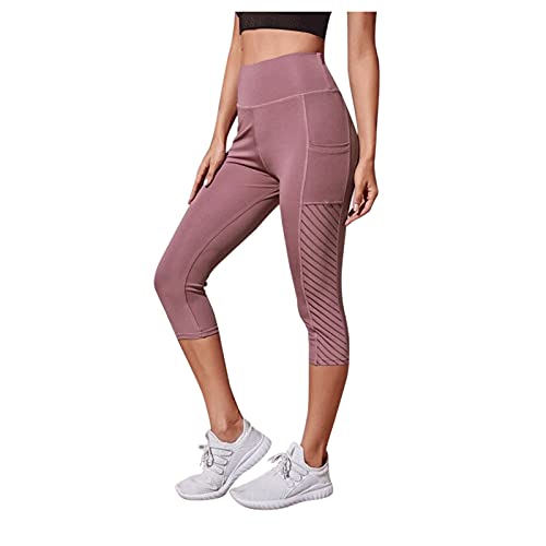 CCOOfhhc Sportleggins Damen Lang High Waist 3/4 Casual Fitness Radlerhose Hohe Taille Blickdicht Sportleggins Sporthose Slim Fit Stretch Leggings Workout Pilates Dünne Tights Yogahosen von CCOOfhhc