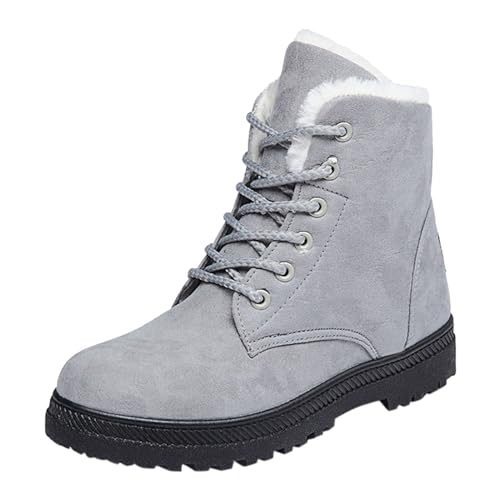 CCOOfhhc Stiefeletten Damen Winter Gefüttert Snow Warme Barfußschuhe Winterschuhe Casual Gefütterte Wasserdicht Flach Leichte Rutschfeste Outdoor Schneestiefe Wandern Stiefelette Winterstiefel von CCOOfhhc