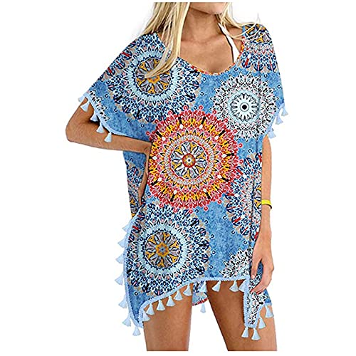 CCOOfhhc Strandurlaub V-Ausschnitt Kaftan Quaste Sommerkleid Kimono Damen Lang Strand Freizeit Strandponcho XXL Cover Up Strandkleid Sommer Knielang Boho Locker Poncho Coverups Bademode Longshirt CCOOfhhc Strandurlaub V-Ausschnitt Kaftan Quaste Sommerkleid Kimono Damen Lang Strand Freizeit Strandponcho XXL Cover Up Strandkleid Sommer Knielang Boho Locker Poncho Coverups Bademode Longshirt von CCOOfhhc