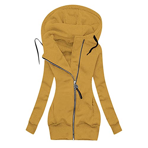 CCOOfhhc Sweatjacke Damen Lang Longjacke Full Zipper Jacke Hoodie Oversized Parka Kapuzenjacke Mantel Long Lange Hoodies Sportbekleidung Jacken Herbst Übergangsjacke Grosse Groessen von CCOOfhhc