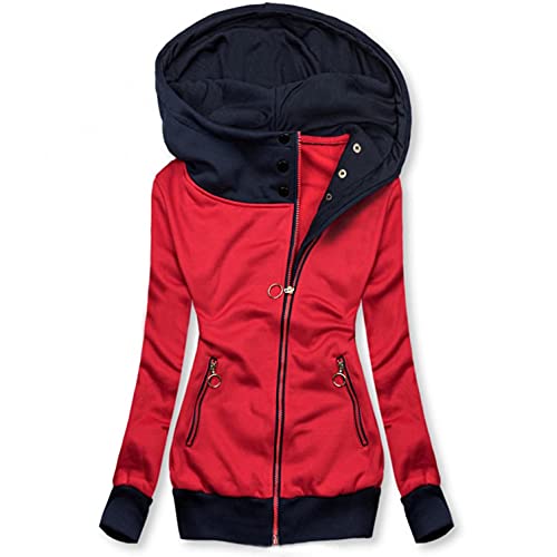 CCOOfhhc Sweatjacke Damen Lang Softshelljacke Wasserdicht Atmungsaktiv Jacke Sweatjacke mit Kapuze Weste Langarm Oversize Outdoor Jacken Herbstmantel Elegant Sweatshirt Mantel von CCOOfhhc
