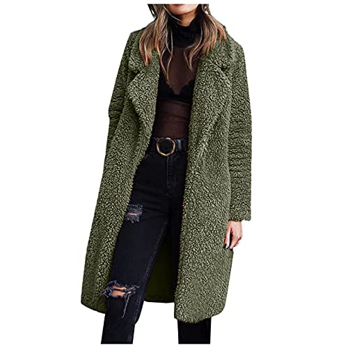 CCOOfhhc Teddy Mantel Damen Lang Oversized Plüschmantel mit Taschen Fleece Plüschjacke Herbst Einfarbige Pullover Winter Winterjacke Sweater Outwear Fleece Plüsch Wintermantel CCOOfhhc Teddy Mantel Damen Lang Oversized Plüschmantel mit Taschen Fleece Plüschjacke Herbst Einfarbige Pullover Winter Winterjacke Sweater Outwear Fleece Plüsch Wintermantel von CCOOfhhc
