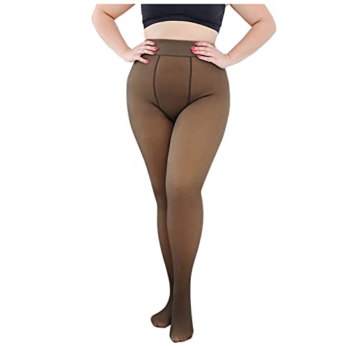 CCOOfhhc Thermo Strumpfhose Damen Durchsichtig Hautfarbene Winter Translucent Treggings GroßE GrößEn Fleece Warm Tights Leggings Verdickte Blickdicht Thermostrumpfhosen Winterleggins von CCOOfhhc