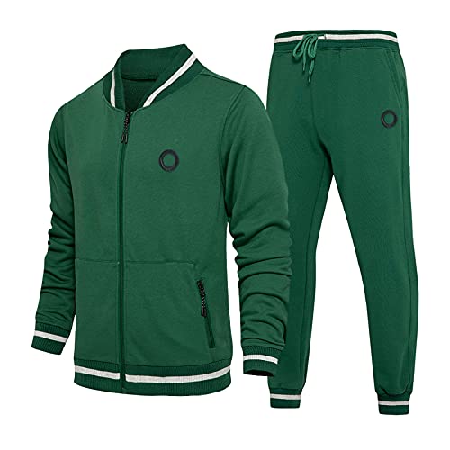 CCOOfhhc Warmer Hausanzug Herren Trainingsanzüge Athletic Langarm Jogginganzug Freizeitanzug Fitness Jogging Sportanzug Tracksuit Hosen Trainingsjacke Hausanzug 2 Teiliges Set Joggingsuit von CCOOfhhc