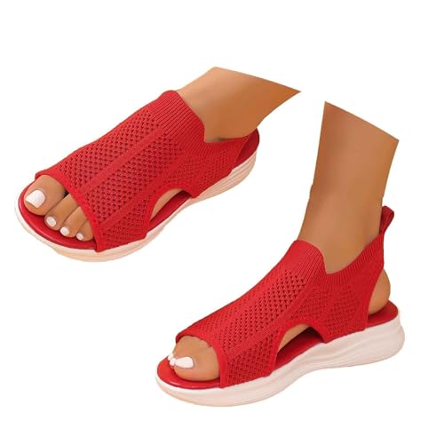 CCOOfhhc flex ortho komfort-sandale,Sandalen Damen Sommer Outdoor Orthopädische Turnschuhe Weiche Leichte Sandaletten Open Toe Wedges Strand Im Freien Dicke Boden Schuhe von CCOOfhhc