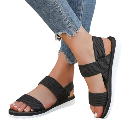 CCOOfhhc slides,Sandalen Damen Sommer Bequem Hausschuhe Offene Schuhe Breite Füße Schicke Latschen Damensandalen Elegant Slingback Barfuss Sandaletten Hanfseil Keilabsatz Sommerschuhe von CCOOfhhc