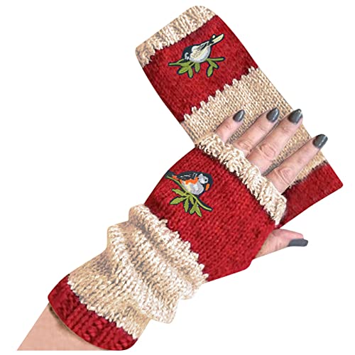 Fingerlose Handschuhe Damen Bunt, Ohne Finger Fingerdaumenloch Handstulpen Halbfingerhandschuhe Fäustlinge Weiche Fingerlose Handschuhe Armstulpen Pulswärmer Winterhandschuhe Dehnbare Handstulpen von CCOOfhhc