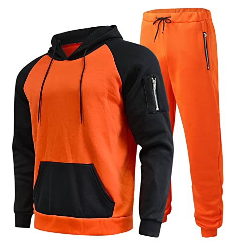 Fleece Hausanzug Herren Winter Trainingsanzug Baumwolle Langarm Jogginganzug Freizeitanzug mit Taschen Zweiteiler Sportanzug Reißverschluss Tracksuit Jogginghose Pullover 2 Teiliges Set Joggingsuit von CCOOfhhc