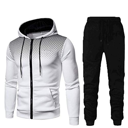 Fleece Hausanzug Herren Winter Trainingsanzug Baumwolle Langarm Jogginganzug Freizeitanzug mit Taschen Zweiteiler Sportanzug Reißverschluss Tracksuit Jogginghose Pullover 2 Teiliges Set Joggingsuit von CCOOfhhc