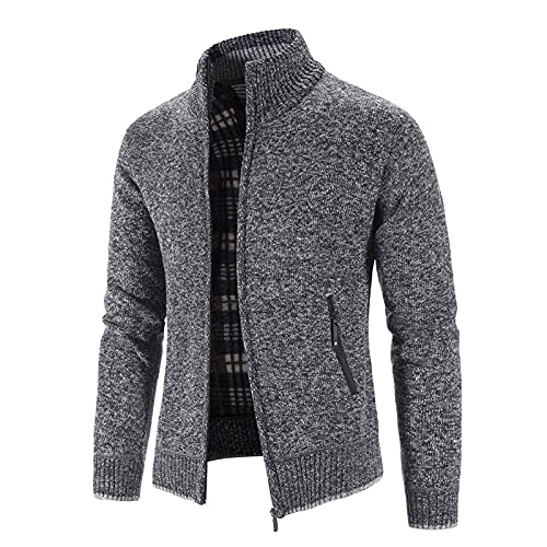 Fleecejacke Mit Teddyfutter Herren Farbverlauf Stehkragen Strickjacke Cardigan Elegante Stricken Sweatjacke Pulli Gestrickt Outdoor Winterjacke Jacke Pullover Kapuzenpullove Hoodie Kapuzenpuiil von CCOOfhhc