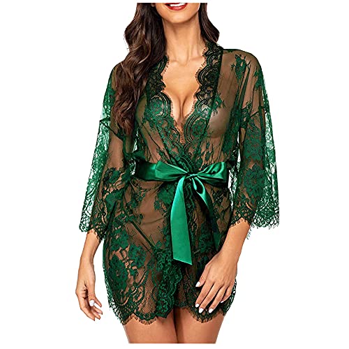 Nachtkleid Damen Lang Sexy Und Durchsichtig Nachtkleid Spitze Frau Minikleid Dessous Body Grosse Grössen Nachtwäsche Lang Erotik Transparenter Babydoll Schlafanzug Valentinstag Hausanzug Anzug von CCOOfhhc