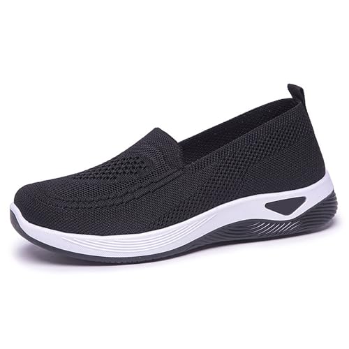 Orthopädische Damen Sneaker Bequem & Atmungsaktiv | Slip-On Walkingschuhe mit Mesh-Obermaterial für Sommer 2025 | Leicht, rutschfest & Flache Sohle | Memory Schaum Krankenschwester Sportschuhe von CCOOfhhc