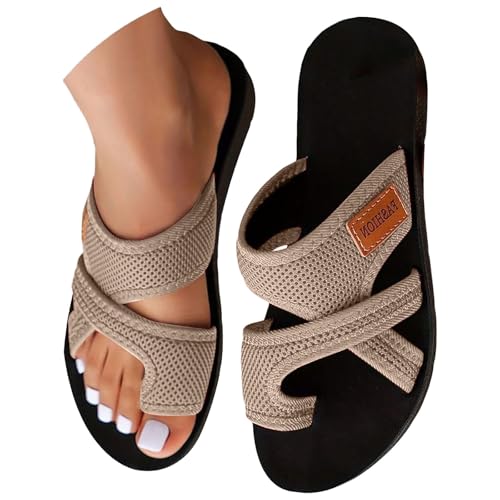 Outlet Angebote,Orthopädische Sandalen Damen Sommer Hallux Valgus Flach Pantolette Leichte Mesh Strandsandalen Bequeme Big Toe Hausschuhe Breite Füße Casual Pantolette Freizeitschuhe Sommerschuhe von CCOOfhhc