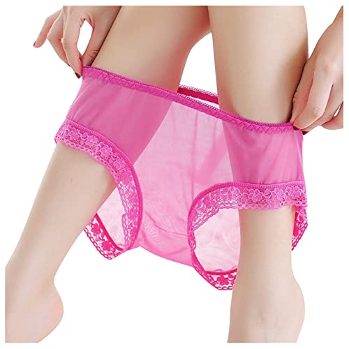 Pantys Damen Gittergewebe Sexy Panty Spitzen-Blume Hohe Taille Tanga Durchsichtig Lingerie Atmungsaktiv Schlüpfer Unterwäsche Elastisch Einfarbig Unterhose Hipster Unterhosen Transparent Dessous von CCOOfhhc