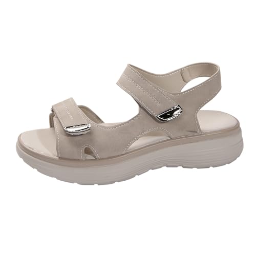Sandaletten Damen,Orthopädische Sandalen Damen Rutschfeste Leichte Weiche Wandersandalen Sandaletten Breite Füße Gummisohle Plateau Sommerschuhe Hausschuhe Mit Klettverschluss Bequem Sommer Schuhe von CCOOfhhc