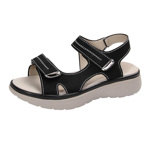 Sommerschuhe Damen,Orthopädische Sandalen Damen Rutschfeste Leichte Weiche Wandersandalen Sandaletten Breite Füße Gummisohle Plateau Sommerschuhe Hausschuhe Mit Klettverschluss Bequem Sommer Schuhe von CCOOfhhc