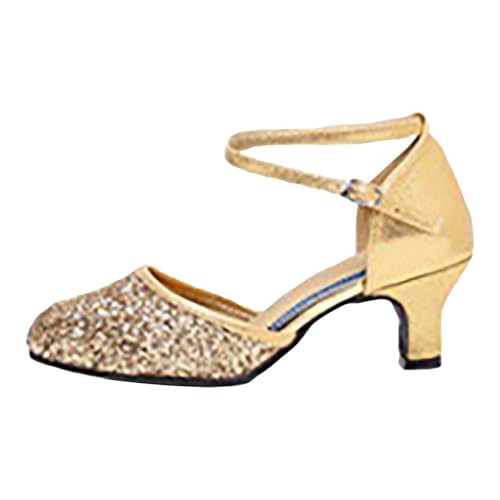 Tanzschuhe Damen Standard Ballsaal Professionelle Walzer Performance Tanzübung Schuhe Riemchenpumps Ballroom Tango Latein Offene Zehe Pumps Hochzeit Elegant Tanzübung Salsa Absatz Tanzschuhe von CCOOfhhc