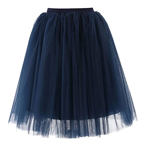 Tutu Damenrock Tüllrock Reifrock 50S Kurz Ballet Tanzkleid tütü Unterrock Rockabilly Petticoat für Karneval Partykleid Damen 50er Firt Tulle Unterkleid Kostüm Festliche Tüll Crinoline Rock von CCOOfhhc