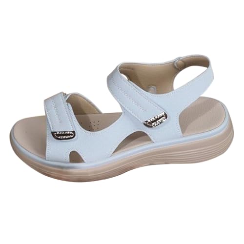 Warehouse Deal,Orthopädische Sandalen Damen Rutschfeste Leichte Weiche Wandersandalen Sandaletten Breite Füße Gummisohle Plateau Sommerschuhe Hausschuhe Mit Klettverschluss Bequem Sommer Schuhe von CCOOfhhc