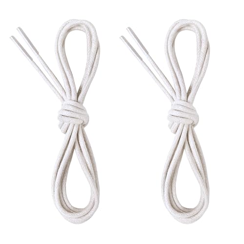 CCSOFTIME 2 Paar Business Schnürsenkel Weiß Runde Gewachst Schuhbänder,Ø 2.5 mm Dünne Ersatz Oxford Schuhband für Damen Herren Anzugschuhe Lederschuhe Stiefel,Weiß,70cm von CCSOFTIME