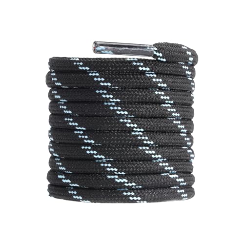 CCSOFTIME 2 Paar Runde Schnürsenkel für Stiefel Wanderschuhe Arbeitsschuhe Trekkingshcuhe Reißfeste Ersatz Schuhbänder 4mm Dicke Boots Shoe Laces für Herren Damen,Schwarz Blau,150cm von CCSOFTIME