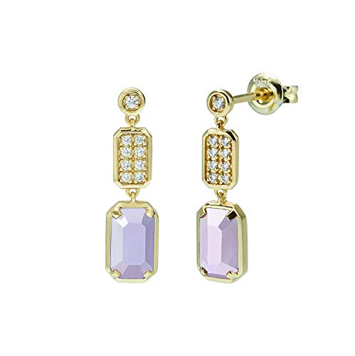 925 Sterling Silber Ohrringe,Ohrstecker Silber Frau Ohrstecker Schmuck Modeschmuck Einfache Amethyst Zirkon Temperament Persönlichkeit Geschenk Anti-Allergie Urlaub von CCSYM