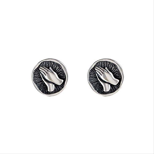 925 Sterling Silber Ohrringe Damen Mädchen Ohrstecker，Betende Hände Männer Ohrringe Persönlichkeit Retro Temperament Trend Kreative Einfache Schmuck Exquisite Geschenk Schöne Hohe Qualität von CCSYM
