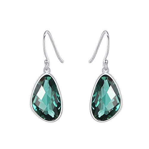 925 Sterling Silber Ohrringe Damen Mädchen Ohrstecker，Grüner Kristall Wassertropfen Temperament Edelstein Modeschmuck Einfache Und Exquisite Persönlichkeit Anti-Allergie von CCSYM