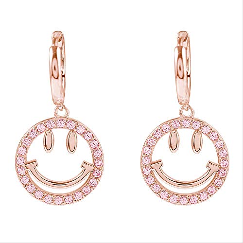 925 Sterling Silber Ohrringe Damen Mädchen Ohrstecker，Smiley Roségold Ohrringe Trend Temperament Persönlichkeit Mode Einfache Studenten Süße Kreative Exquisite Geschenk Persönlichkeit Zeitlos Und Klas von CCSYM