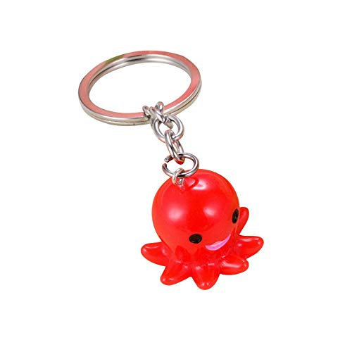 Kreative Schlüsselbund Rot Kleine Krake Krake Tintenfisch Tasche Anhänger Auto Schlüsselanhänger Mode Exquisite Kleine Geschenk Dekoration Trend Schlüsselanhänger Organizer Damen Männer Kette Praktisc von CCSYM