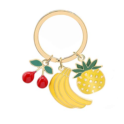 Metall Schlüsselbund Frucht Kreative Cartoon Persönlichkeit Erdbeer Banane Ananas Exquisite Praktische Geschenk Auto Schlüsselanhänger Anhänger Mode Schlüsselanhänger Männer Organizer Damen Praktische von CCSYM