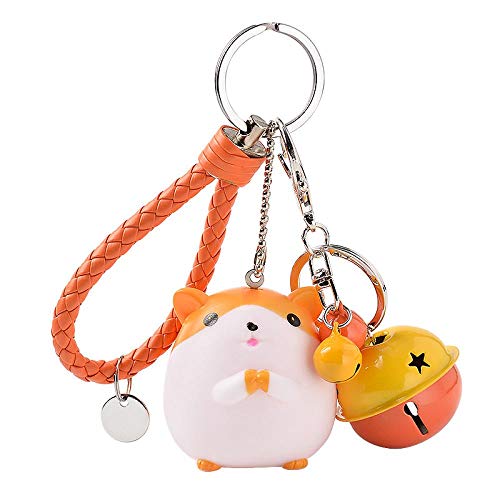 Schlüsselbund Haustier Puppe Orange Hamster Vinyl Klingende Glocke Anhänger Studentin Rucksack Anhänger Auto Schlüsselanhänger Exquisite Kleine Geschenk Modetrend Schlüsselanhänger Organizer Damen Män von CCSYM