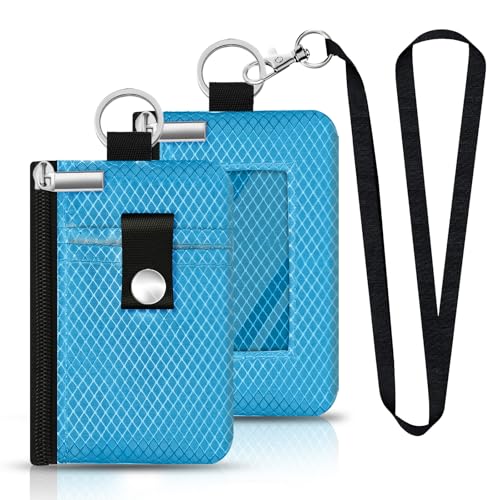 CCUMI Minimalistische RFID-blockierende kleine Geldbörse mit Ausweisfenster, wasserabweisend, Reißverschluss, Ausweishülle mit Umhängeband, Schlüsselanhänger für Karten, Bargeld, Reisen, Damen, Herren CCUMI Minimalistische RFID-blockierende kleine Geldbörse mit Ausweisfenster, wasserabweisend, Reißverschluss, Ausweishülle mit Umhängeband, Schlüsselanhänger für Karten, Bargeld, Reisen, Damen, Herren von CCUMI