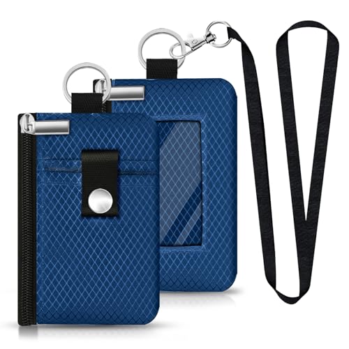 CCUMI Minimalistische RFID-blockierende kleine Geldbörse mit Ausweisfenster, wasserabweisend, Reißverschluss, Ausweishülle mit Umhängeband, Schlüsselanhänger für Karten, Bargeld, Reisen, Damen, Herren CCUMI Minimalistische RFID-blockierende kleine Geldbörse mit Ausweisfenster, wasserabweisend, Reißverschluss, Ausweishülle mit Umhängeband, Schlüsselanhänger für Karten, Bargeld, Reisen, Damen, Herren von CCUMI