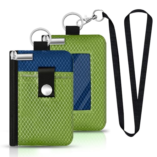 CCUMI Minimalistische RFID-blockierende kleine Geldbörse mit Ausweisfenster, wasserabweisend, Reißverschluss, Ausweishülle mit Umhängeband, Schlüsselanhänger für Karten, Bargeld, Reisen, Damen, Herren CCUMI Minimalistische RFID-blockierende kleine Geldbörse mit Ausweisfenster, wasserabweisend, Reißverschluss, Ausweishülle mit Umhängeband, Schlüsselanhänger für Karten, Bargeld, Reisen, Damen, Herren von CCUMI