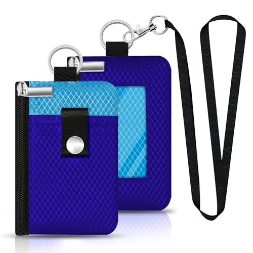 CCUMI Minimalistische RFID-blockierende kleine Geldbörse mit Ausweisfenster, wasserabweisend, Reißverschluss, Ausweishülle mit Umhängeband, Schlüsselanhänger für Karten, Bargeld, Reisen, Damen, Herren CCUMI Minimalistische RFID-blockierende kleine Geldbörse mit Ausweisfenster, wasserabweisend, Reißverschluss, Ausweishülle mit Umhängeband, Schlüsselanhänger für Karten, Bargeld, Reisen, Damen, Herren von CCUMI