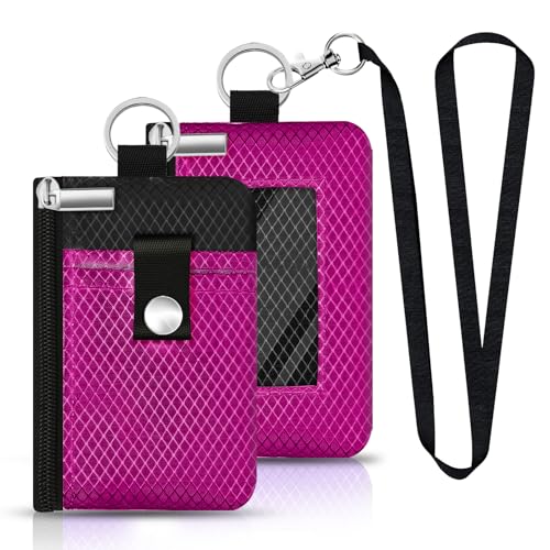 CCUMI Minimalistische RFID-blockierende kleine Geldbörse mit Ausweisfenster, wasserabweisend, Reißverschluss, Ausweishülle mit Umhängeband, Schlüsselanhänger für Karten, Bargeld, Reisen, Damen, Herren CCUMI Minimalistische RFID-blockierende kleine Geldbörse mit Ausweisfenster, wasserabweisend, Reißverschluss, Ausweishülle mit Umhängeband, Schlüsselanhänger für Karten, Bargeld, Reisen, Damen, Herren von CCUMI