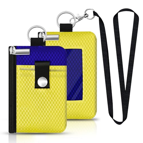 CCUMI Minimalistische RFID-blockierende kleine Geldbörse mit Ausweisfenster, wasserabweisend, Reißverschluss, Ausweishülle mit Umhängeband, Schlüsselanhänger für Karten, Bargeld, Reisen, Damen, Herren CCUMI Minimalistische RFID-blockierende kleine Geldbörse mit Ausweisfenster, wasserabweisend, Reißverschluss, Ausweishülle mit Umhängeband, Schlüsselanhänger für Karten, Bargeld, Reisen, Damen, Herren von CCUMI