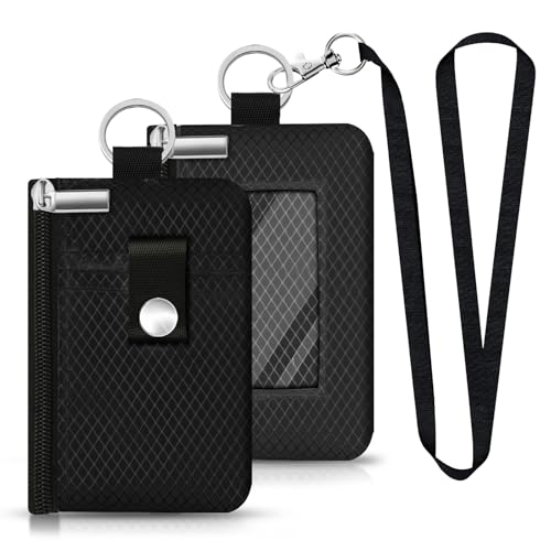 CCUMI Minimalistische RFID-blockierende kleine Geldbörse mit Ausweisfenster, wasserabweisend, mit Reißverschluss, Ausweishülle mit Umhängeband, Schlüsselanhänger für Karten, Bargeld, Reisen, Damen CCUMI Minimalistische RFID-blockierende kleine Geldbörse mit Ausweisfenster, wasserabweisend, mit Reißverschluss, Ausweishülle mit Umhängeband, Schlüsselanhänger für Karten, Bargeld, Reisen, Damen von CCUMI