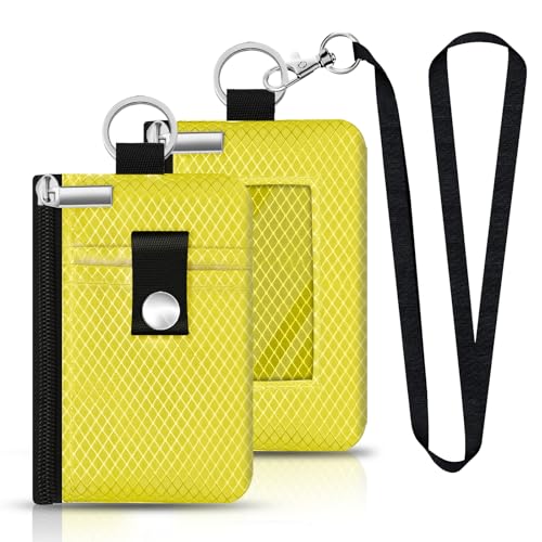 CCUMI Minimalistische RFID-blockierende kleine Geldbörse mit Ausweisfenster, wasserabweisend, mit Reißverschluss, Ausweishülle mit Umhängeband, Schlüsselanhänger für Karten, Bargeld, Reisen, Damen CCUMI Minimalistische RFID-blockierende kleine Geldbörse mit Ausweisfenster, wasserabweisend, mit Reißverschluss, Ausweishülle mit Umhängeband, Schlüsselanhänger für Karten, Bargeld, Reisen, Damen von CCUMI