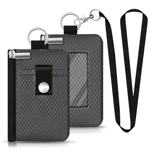 CCUMI Minimalistische RFID-blockierende kleine Geldbörse mit Ausweisfenster, wasserabweisend, mit Reißverschluss, Ausweishülle mit Umhängeband, Schlüsselanhänger für Karten, Bargeld, Reisen, Damen CCUMI Minimalistische RFID-blockierende kleine Geldbörse mit Ausweisfenster, wasserabweisend, mit Reißverschluss, Ausweishülle mit Umhängeband, Schlüsselanhänger für Karten, Bargeld, Reisen, Damen von CCUMI