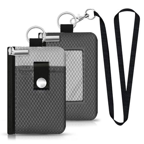 CCUMI Minimalistische RFID-blockierende kleine Geldbörse mit Ausweisfenster, wasserabweisend, mit Reißverschluss, Ausweishülle mit Umhängeband, Schlüsselanhänger für Karten, Bargeld, Reisen, Damen CCUMI Minimalistische RFID-blockierende kleine Geldbörse mit Ausweisfenster, wasserabweisend, mit Reißverschluss, Ausweishülle mit Umhängeband, Schlüsselanhänger für Karten, Bargeld, Reisen, Damen von CCUMI