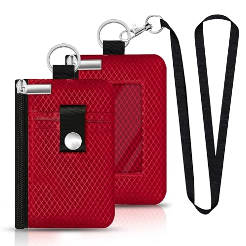 CCUMI Minimalistische RFID-blockierende kleine Geldbörse mit Ausweisfenster, wasserabweisend, mit Reißverschluss, Ausweishülle mit Umhängeband, Schlüsselanhänger für Karten, Bargeld, Reisen, Damen CCUMI Minimalistische RFID-blockierende kleine Geldbörse mit Ausweisfenster, wasserabweisend, mit Reißverschluss, Ausweishülle mit Umhängeband, Schlüsselanhänger für Karten, Bargeld, Reisen, Damen von CCUMI