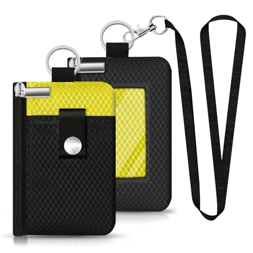 CCUMI Minimalistische RFID-blockierende kleine Geldbörse mit Ausweisfenster, wasserabweisend, mit Reißverschluss, Ausweishülle mit Umhängeband, Schlüsselanhänger für Karten, Bargeld, Reisen, Damen CCUMI Minimalistische RFID-blockierende kleine Geldbörse mit Ausweisfenster, wasserabweisend, mit Reißverschluss, Ausweishülle mit Umhängeband, Schlüsselanhänger für Karten, Bargeld, Reisen, Damen von CCUMI